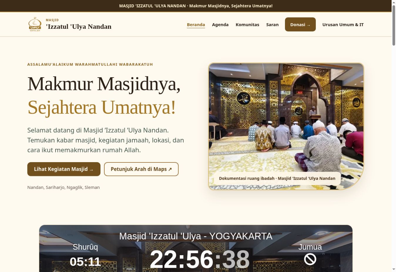 Masjid ’Izzatul ’Ulya Nandan website preview
